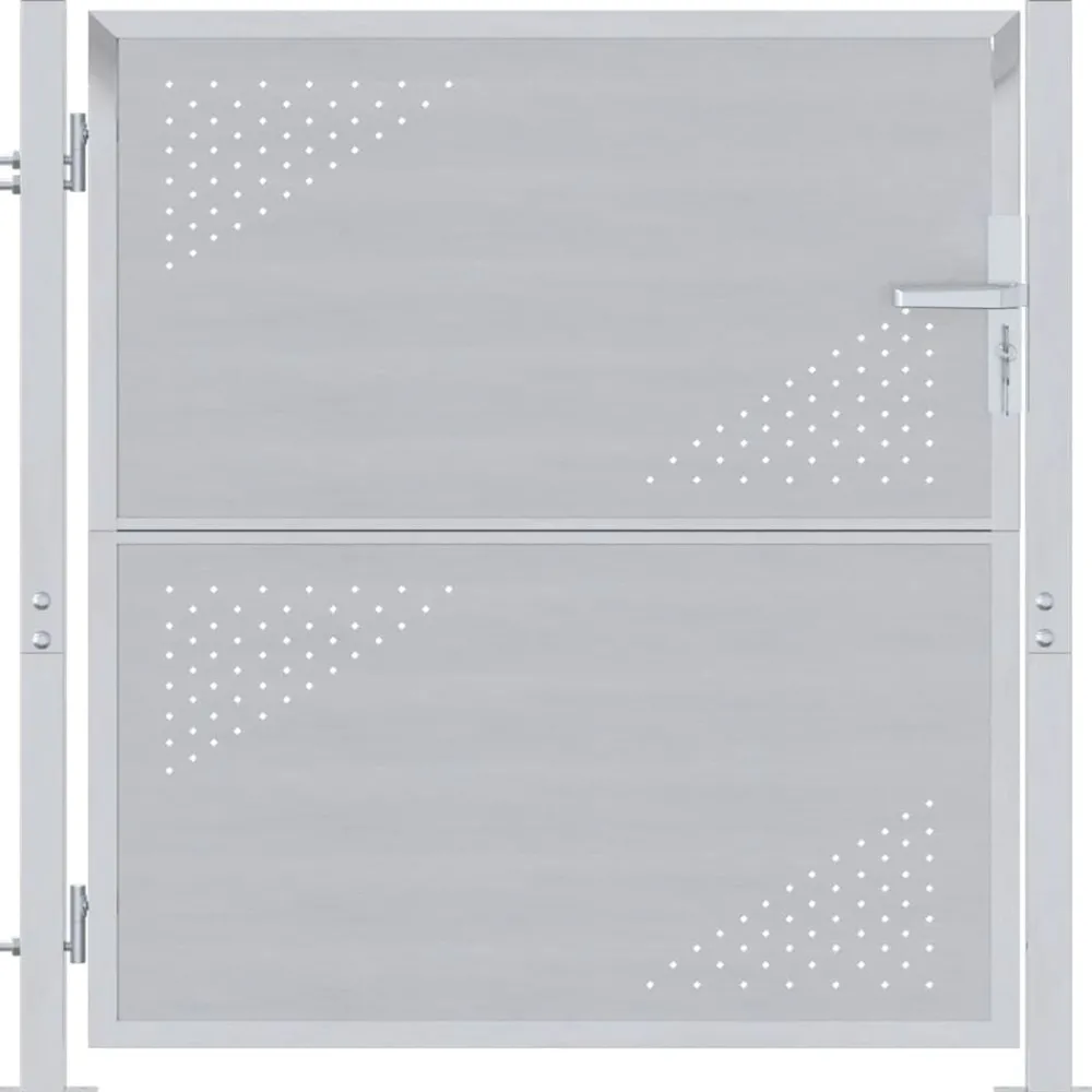 Clôtures & Barrières-vidaXL Porte de Jardin Argenté 85 x 97 cm Acier inoxydable