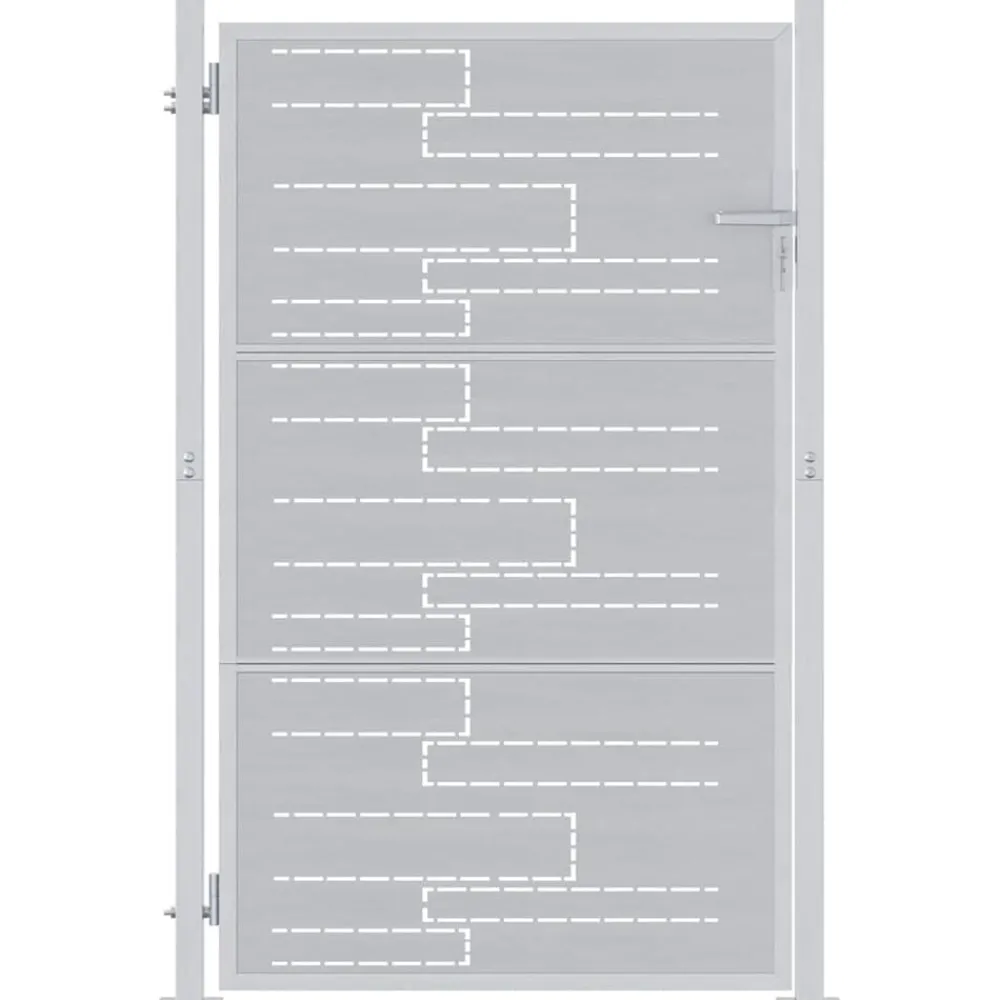 Clôtures & Barrières-vidaXL Porte de Jardin Argenté 85 x 144 cm Acier inoxydable