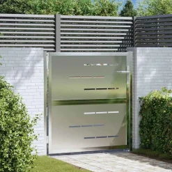 vidaXL Porte de Jardin Argenté 85 x 97 cm Acier inoxydable