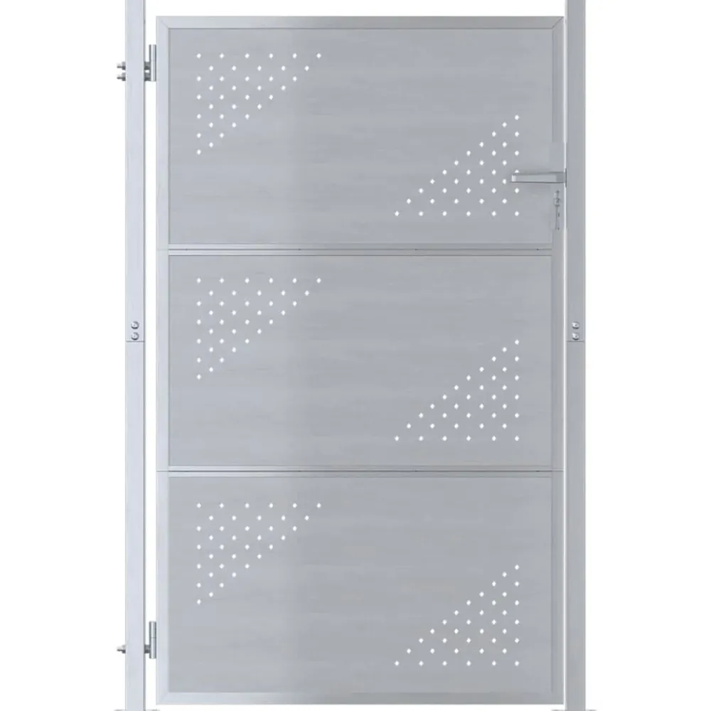 vidaXL Porte de Jardin Argenté 85 x 120 cm Acier inoxydable