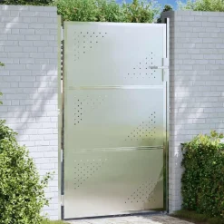 vidaXL Porte de Jardin Argenté 85 x 144 cm Acier inoxydable