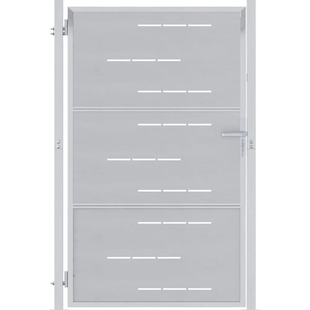 vidaXL Porte de Jardin Argenté 85 x 144 cm Acier inoxydable