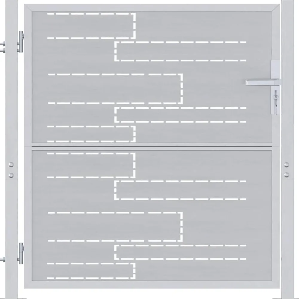 vidaXL Porte de Jardin Argenté 85 x 97 cm Acier inoxydable