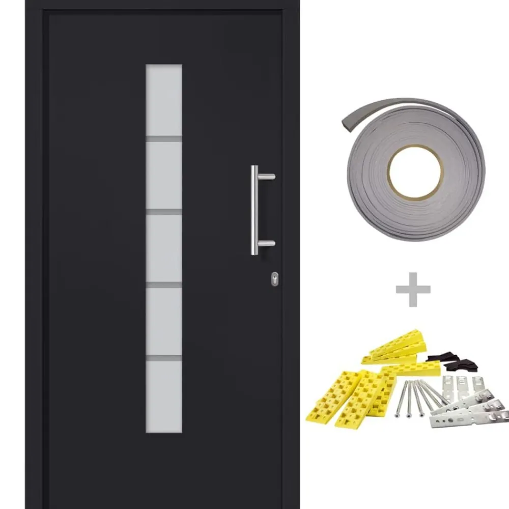 vidaXL Porte d'entrée Aluminium et PVC 100x200 cm