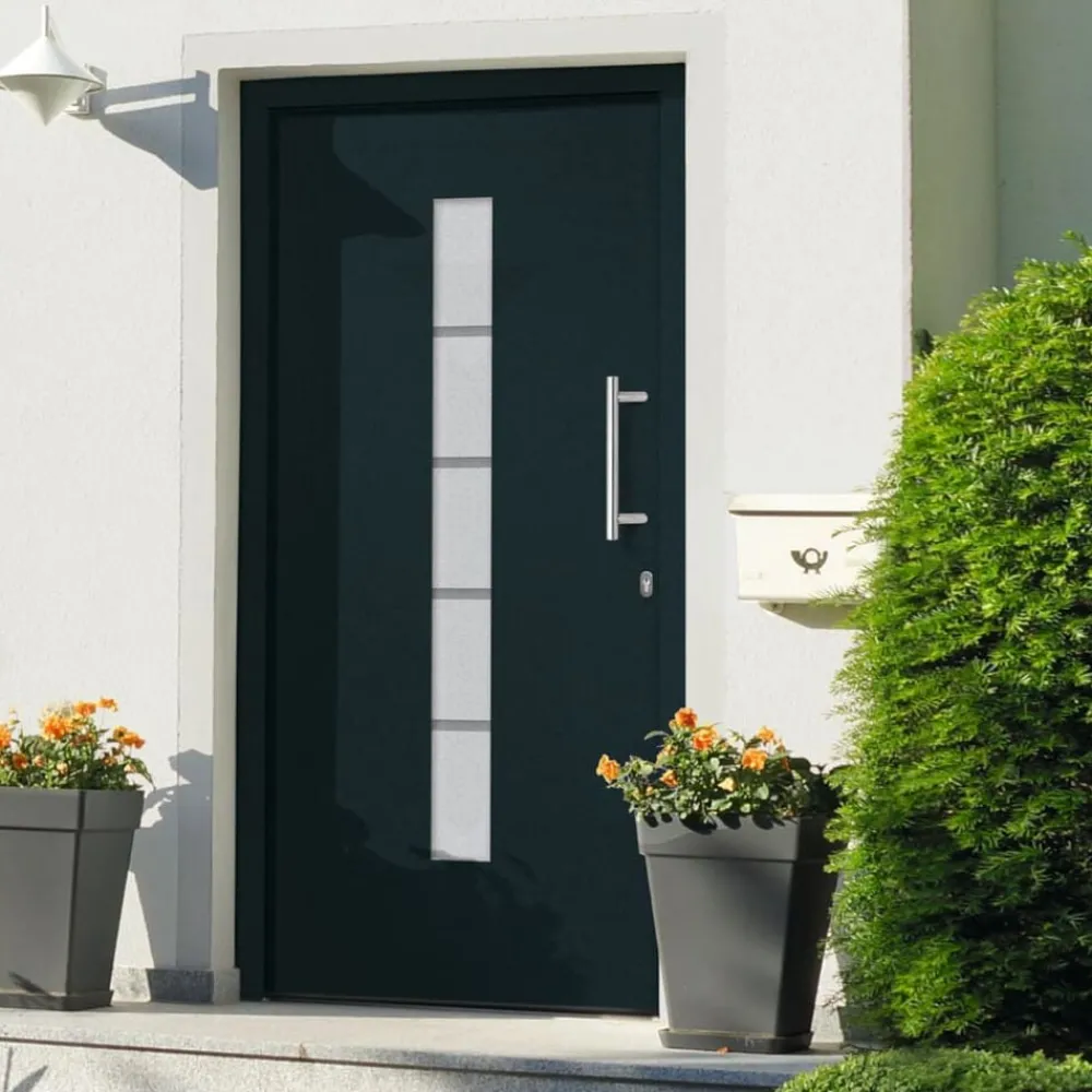 vidaXL Porte d'entrée Aluminium et PVC 100x200 cm