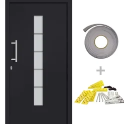 vidaXL Porte d'entrée Aluminium et PVC 100x200 cm