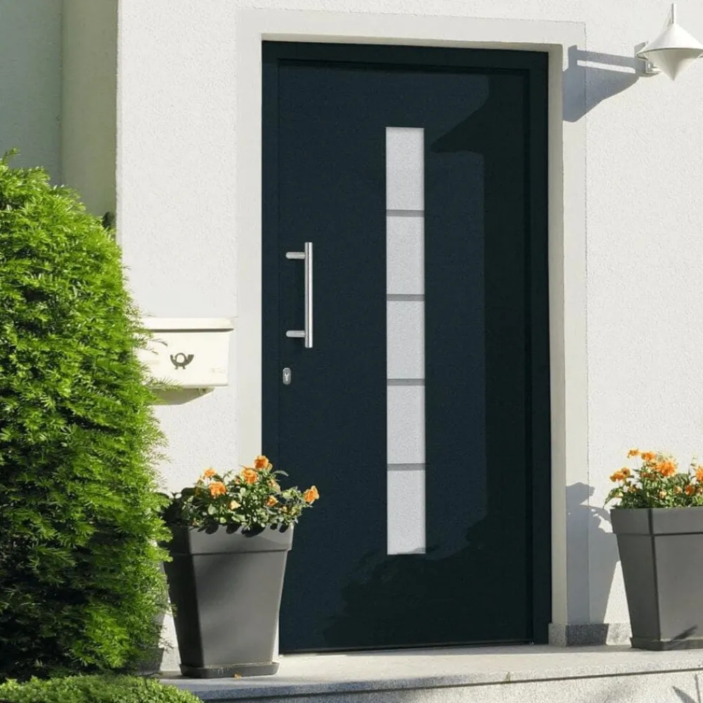 vidaXL Porte d'entrée Aluminium et PVC 100x200 cm