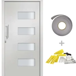 vidaXL Porte d'entrée Aluminium et PVC 100x200 cm