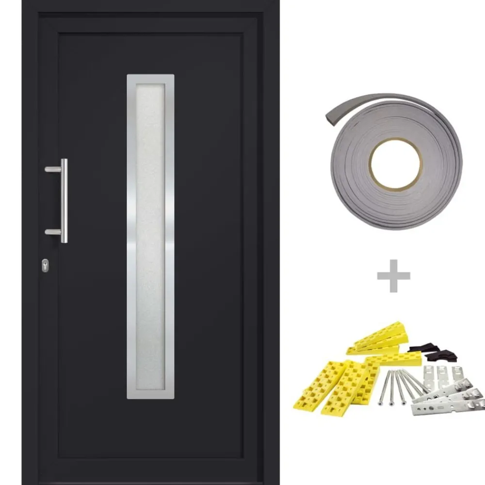vidaXL Porte d'entrée Anthracite 88x200 cm