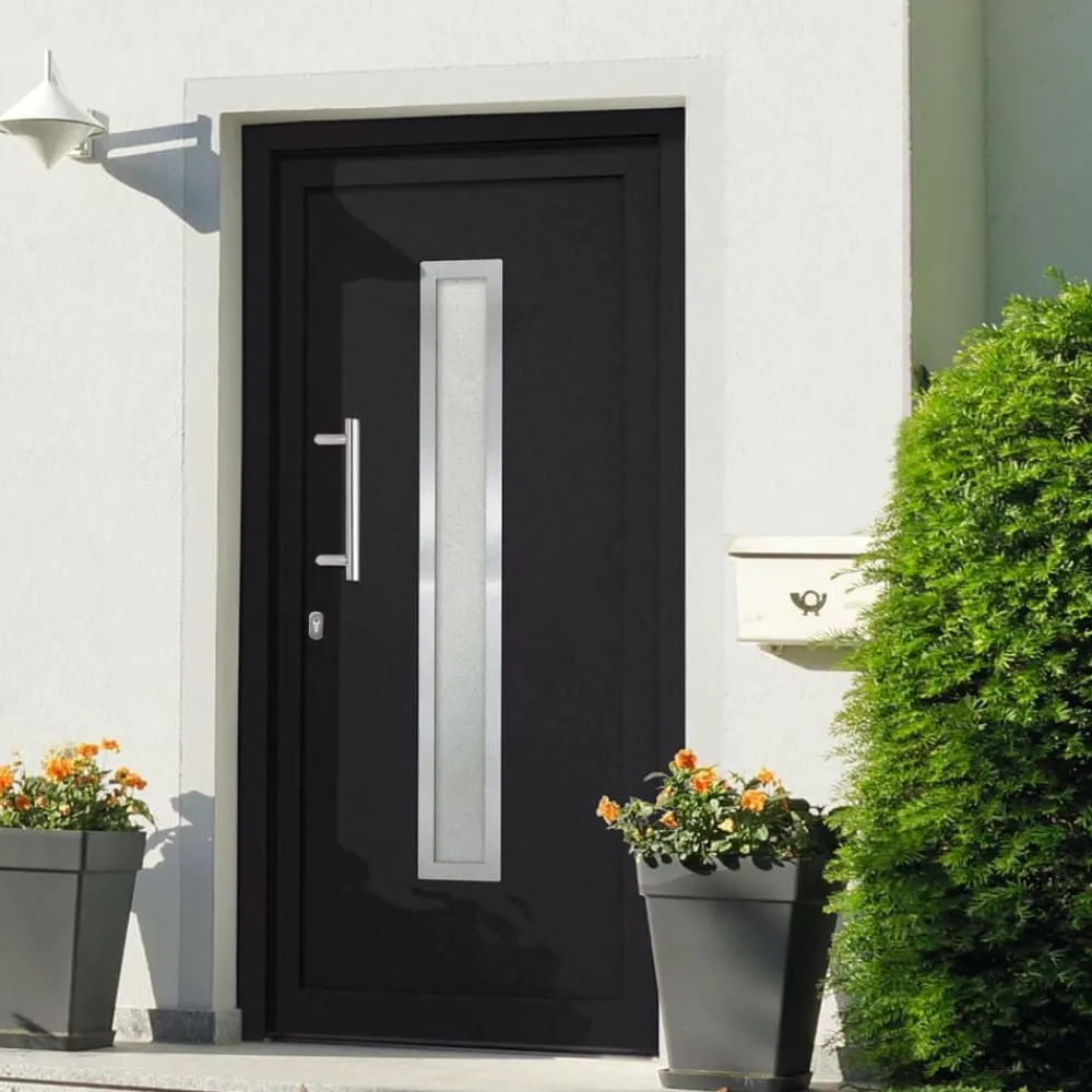 vidaXL Porte d'entrée Anthracite 88x200 cm