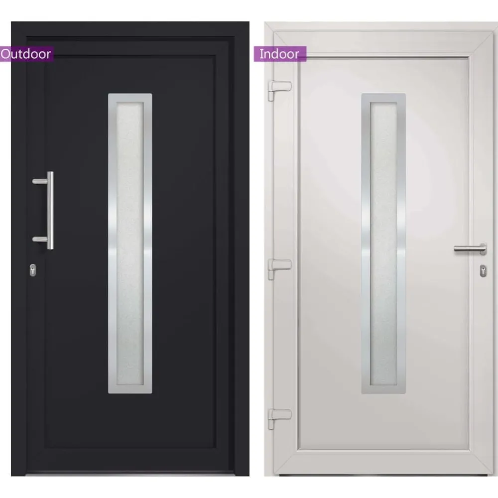 vidaXL Porte d'entrée Anthracite 88x200 cm