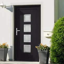 vidaXL Porte d'entrée anthracite 88x200 cm PVC