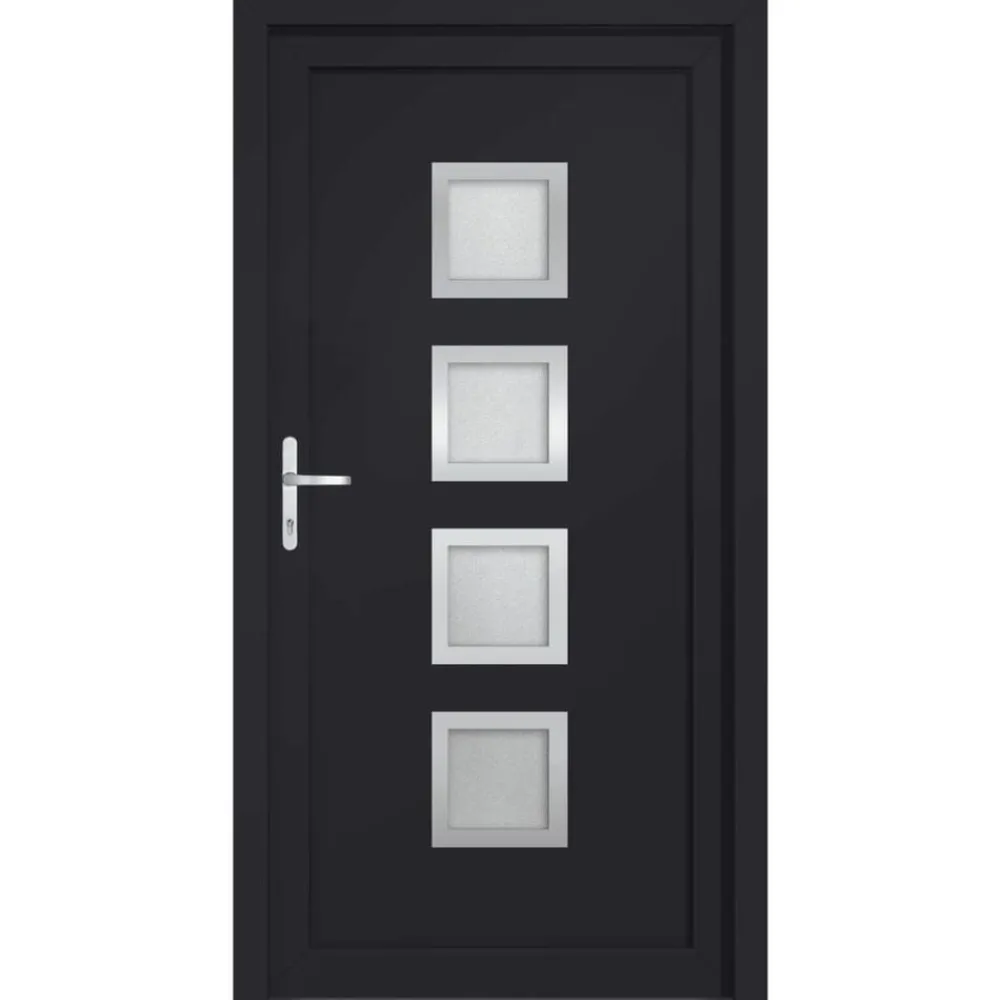 vidaXL Porte d'entrée anthracite 88x200 cm PVC
