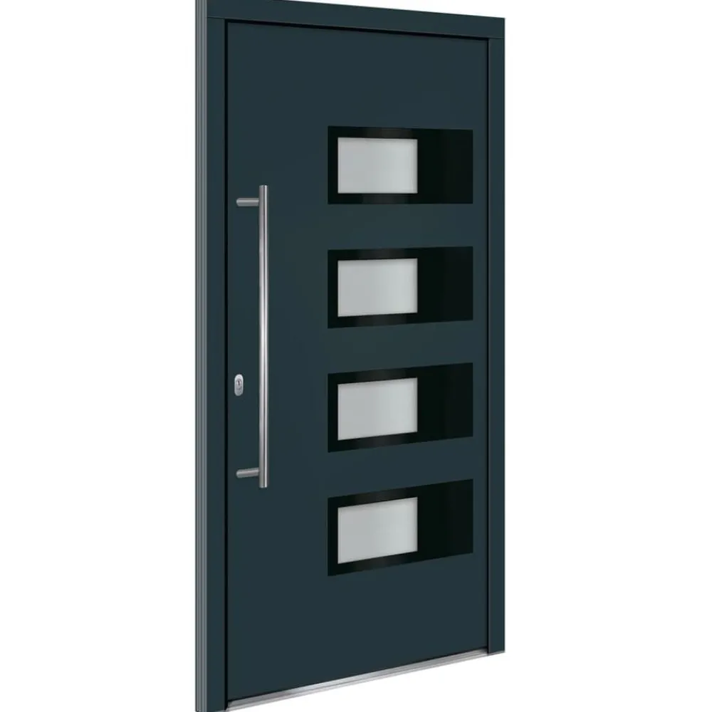 vidaXL Porte d'entrée 100x200 cm Aluminium et PVC