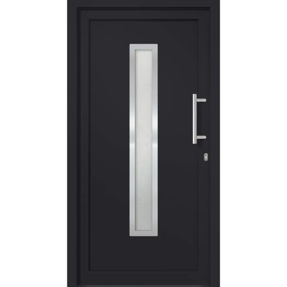 Matériaux De Construction-vidaXL Porte d'entrée Anthracite 88x200 cm extérieur anthracite / intérieur blanc