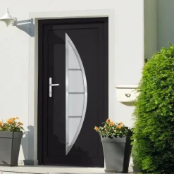 vidaXL Porte d'entrée anthracite 88x200 cm PVC