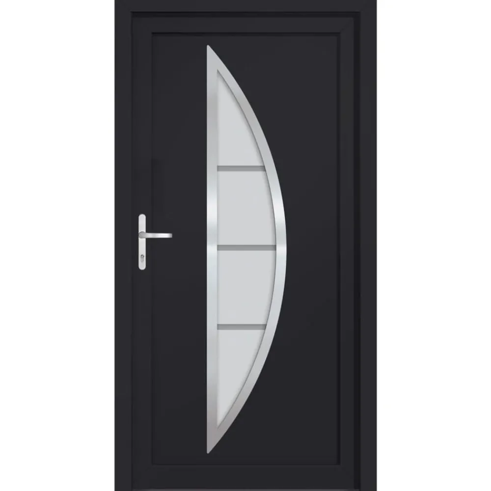 vidaXL Porte d'entrée anthracite 88x200 cm PVC