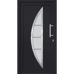 Matériaux De Construction-vidaXL Porte d'entrée Anthracite 88x200 cm extérieur anthracite / intérieur blanc