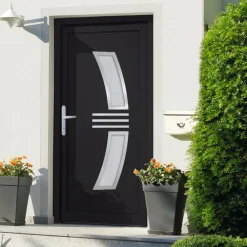 Matériaux De Construction-vidaXL Porte d'entrée 88x200 cm PVC Anthracite