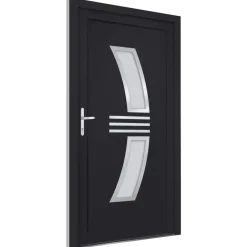 Matériaux De Construction-vidaXL Porte d'entrée 88x200 cm PVC Anthracite