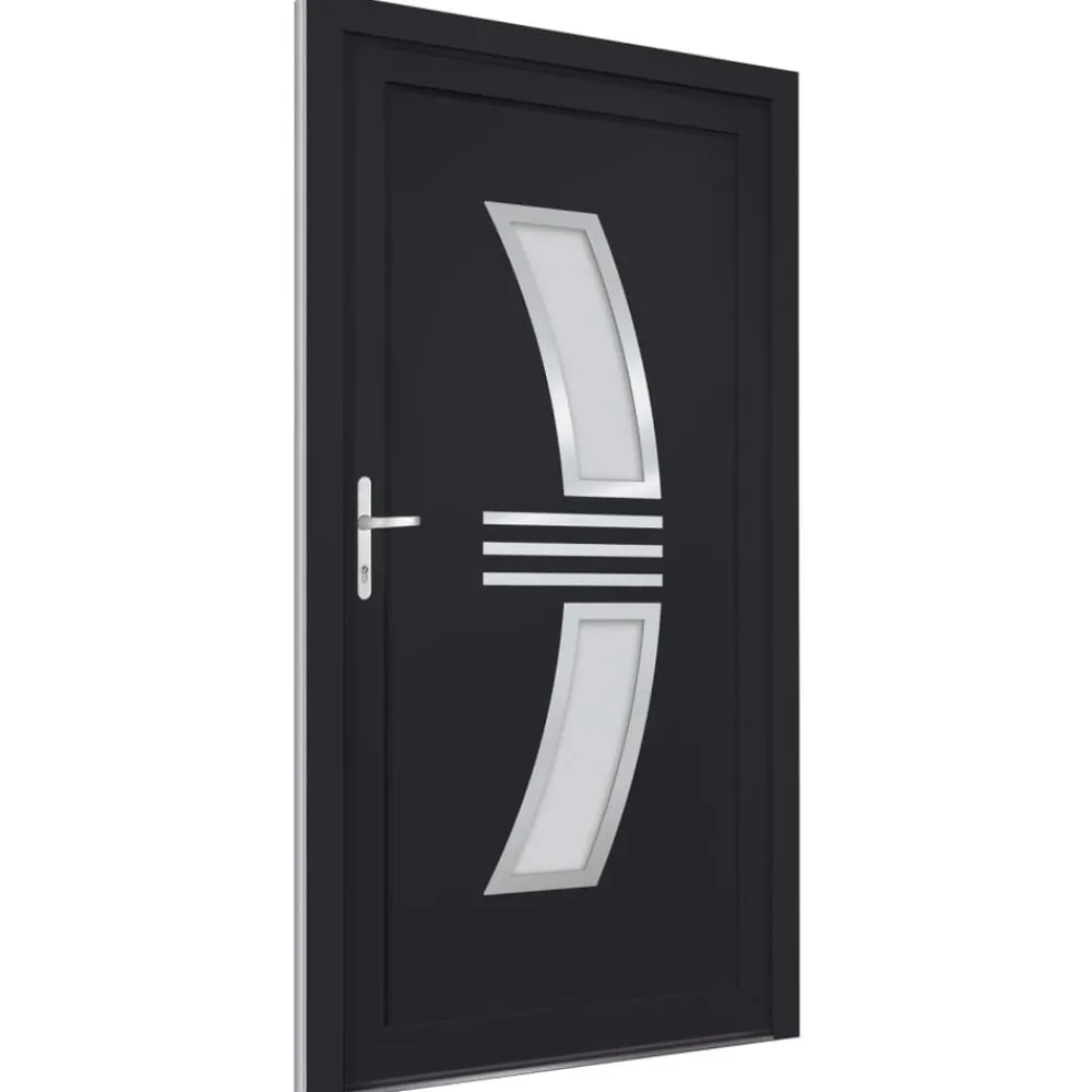 Matériaux De Construction-vidaXL Porte d'entrée 88x200 cm PVC Anthracite