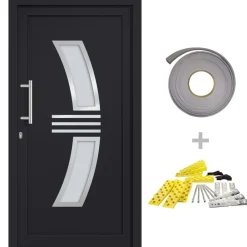 Matériaux De Construction-vidaXL Porte d'entrée 88x200 cm Anthracite
