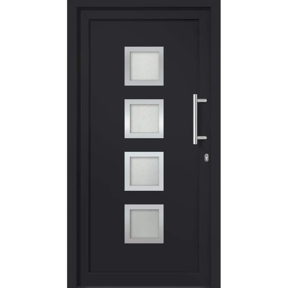 Matériaux De Construction-vidaXL Porte d'entrée Anthracite 88x200 cm extérieur anthracite / intérieur blanc