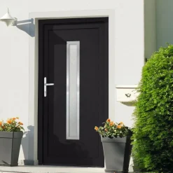 vidaXL Porte d'entrée anthracite 88x200 cm PVC