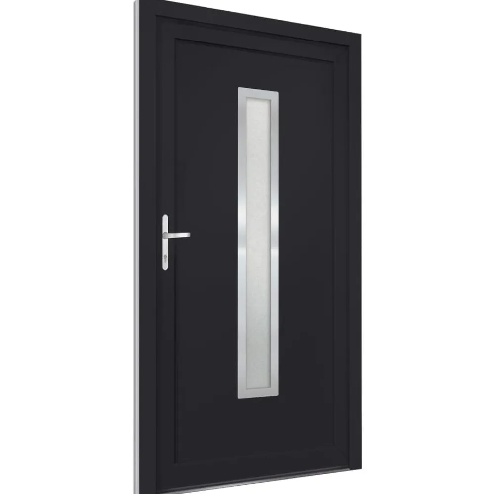 vidaXL Porte d'entrée anthracite 88x200 cm PVC