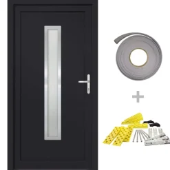 vidaXL Porte d'entrée anthracite 88x200 cm PVC