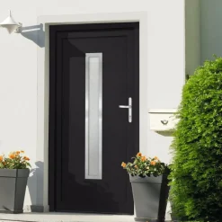 vidaXL Porte d'entrée anthracite 88x200 cm PVC