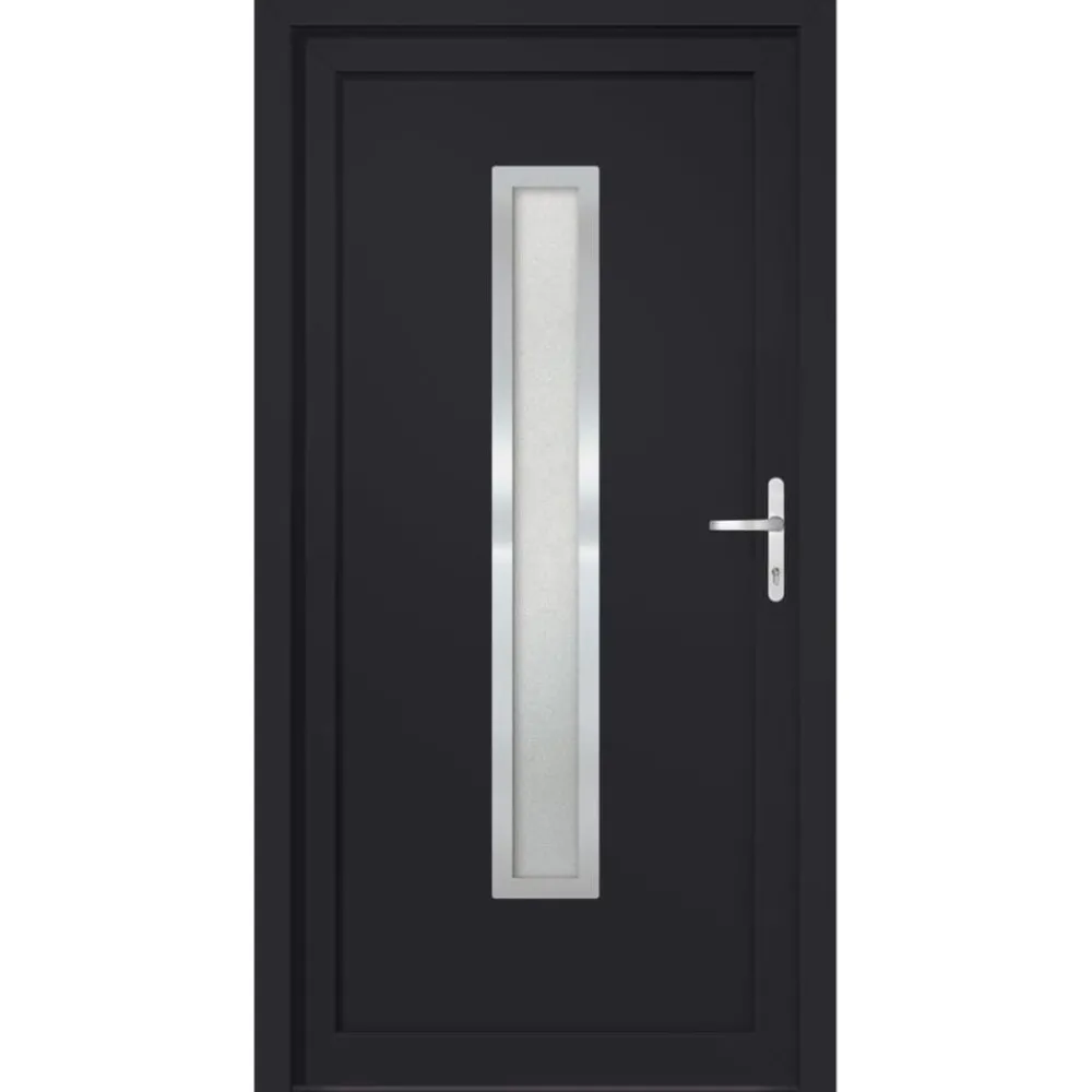 vidaXL Porte d'entrée anthracite 88x200 cm PVC