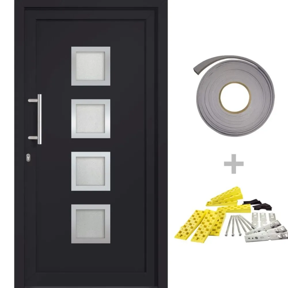 vidaXL Porte d'entrée Anthracite 88x200 cm