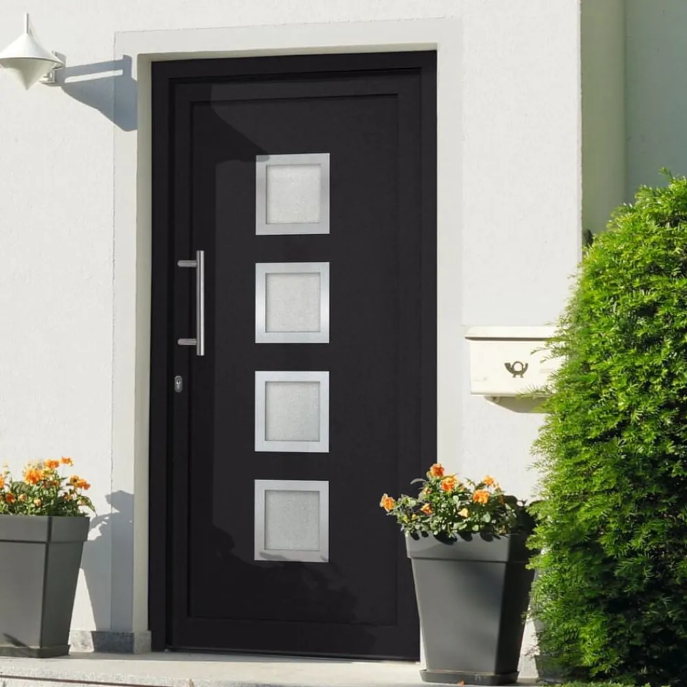 vidaXL Porte d'entrée Anthracite 88x200 cm