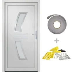 Matériaux De Construction-vidaXL Porte d'entrée 98x200 cm PVC Blanc