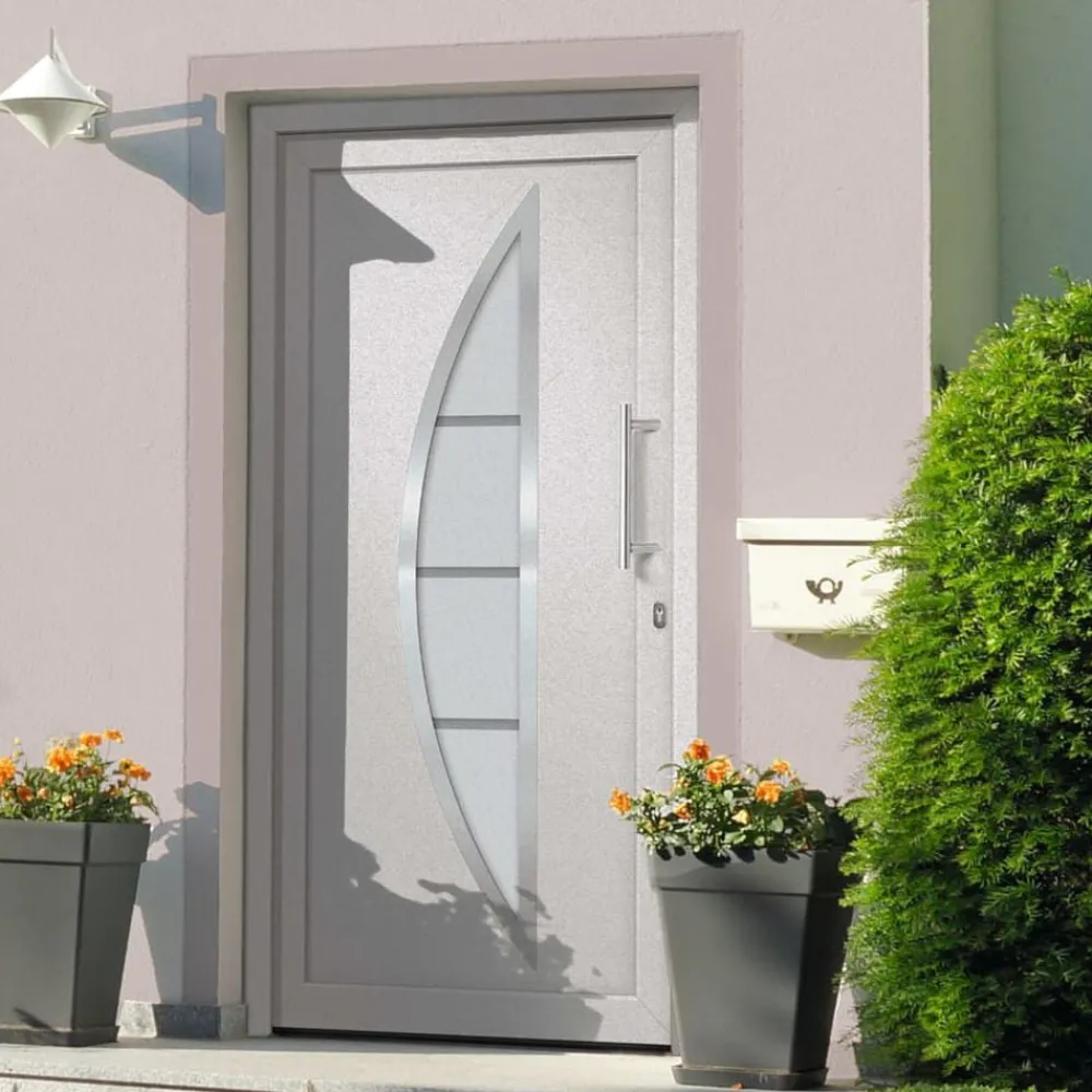 Matériaux De Construction-vidaXL Porte d'entrée Blanc 88x200 cm extérieur blanc / intérieur blanc