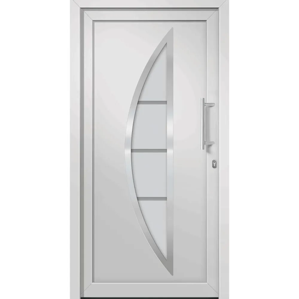 Matériaux De Construction-vidaXL Porte d'entrée Blanc 88x200 cm extérieur blanc / intérieur blanc