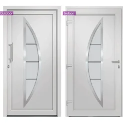 Matériaux De Construction-vidaXL Porte d'entrée Blanc 88x200 cm extérieur blanc / intérieur blanc
