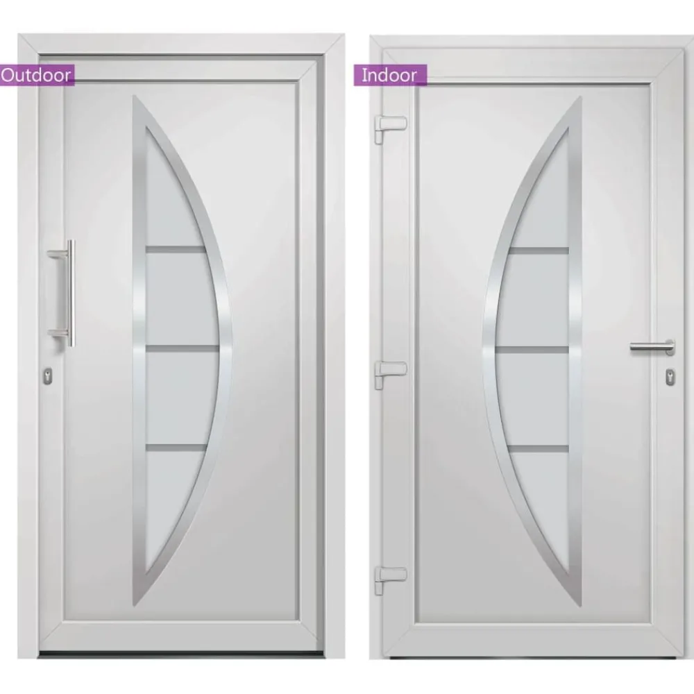 Matériaux De Construction-vidaXL Porte d'entrée Blanc 88x200 cm extérieur blanc / intérieur blanc