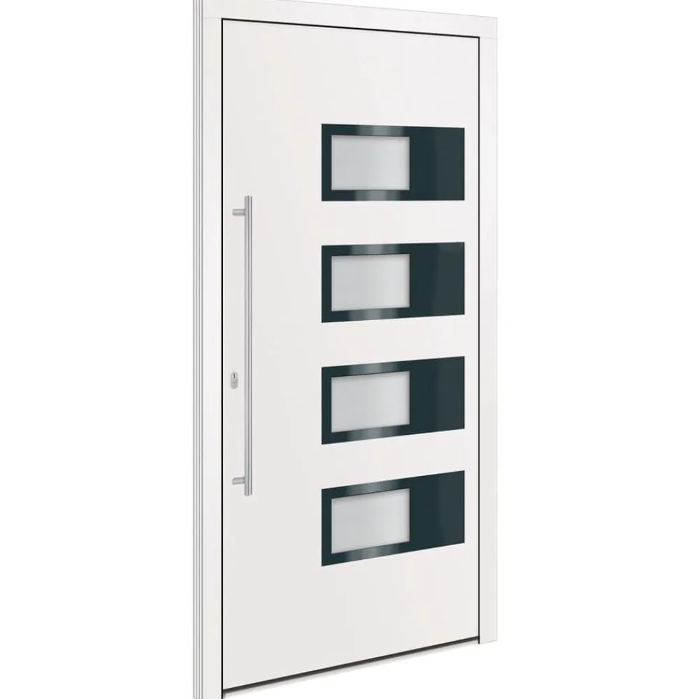 vidaXL Porte d'entrée 100x200 cm Aluminium et PVC