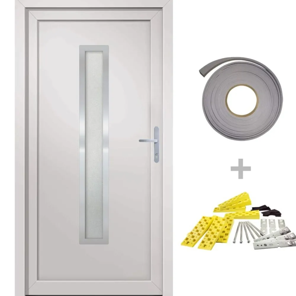 vidaXL Porte d'entrée Blanc 88x200 cm PVC