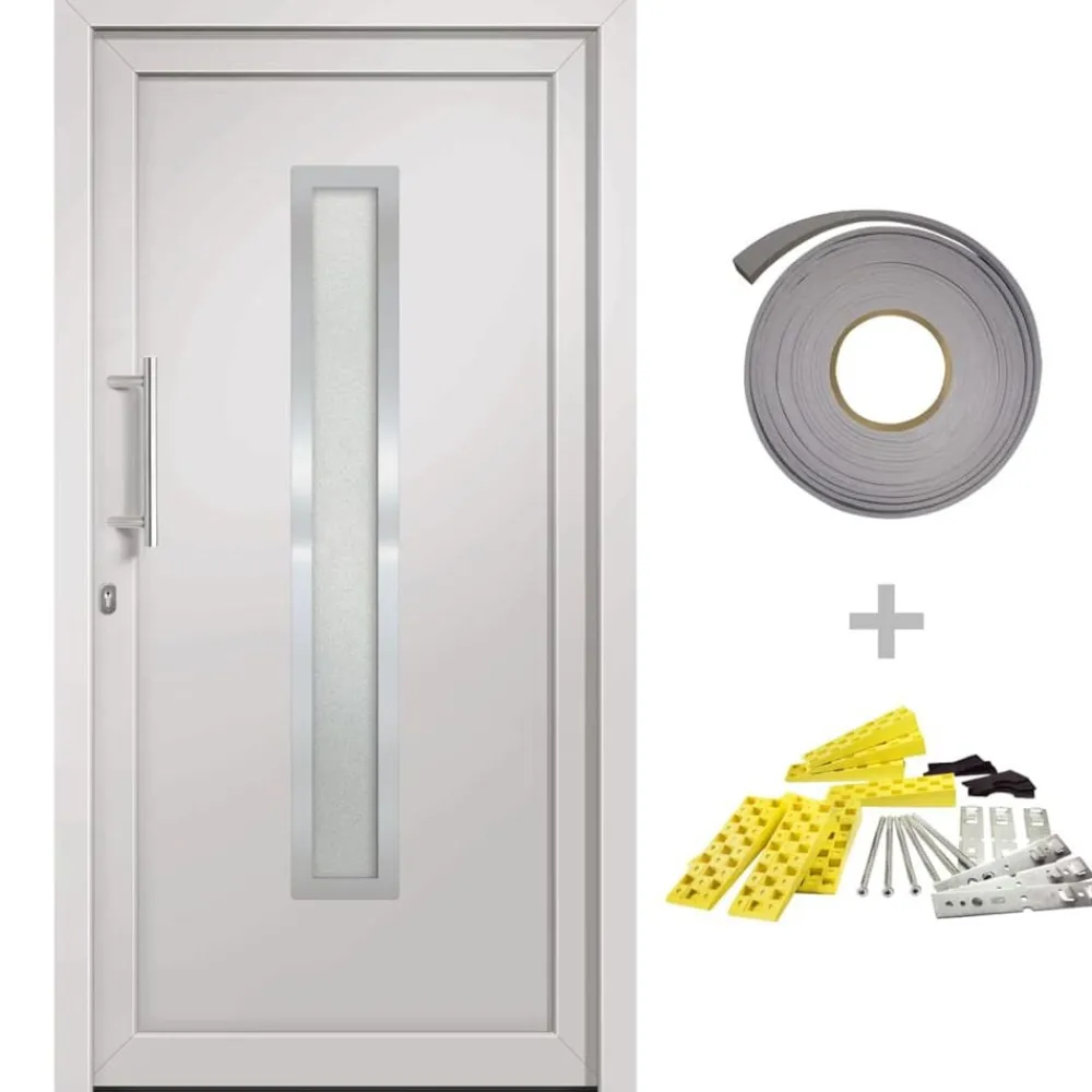vidaXL Porte d'entrée Blanc 88x200 cm