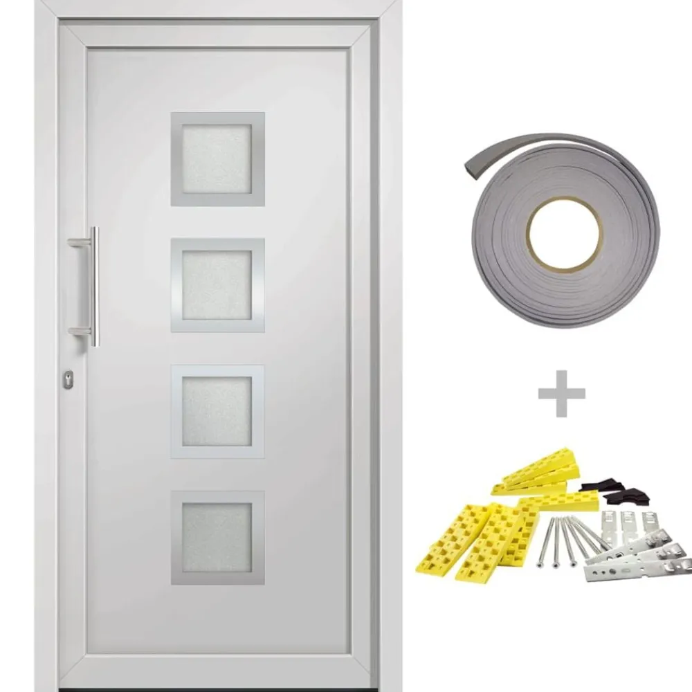 vidaXL Porte d'entrée Blanc 88x200 cm