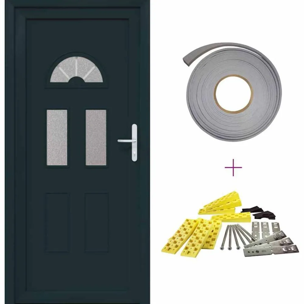 vidaXL Porte d'entrée Blanc 98x208 cm PVC