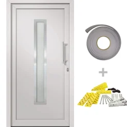 Matériaux De Construction-vidaXL Porte d'entrée Blanc 88x200 cm extérieur blanc / intérieur blanc