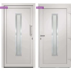 Matériaux De Construction-vidaXL Porte d'entrée Blanc 88x200 cm extérieur blanc / intérieur blanc