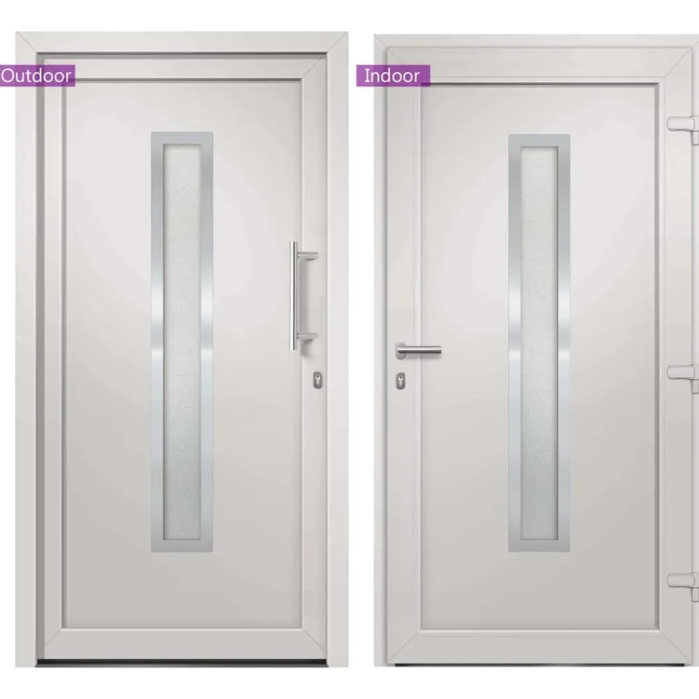 Matériaux De Construction-vidaXL Porte d'entrée Blanc 88x200 cm extérieur blanc / intérieur blanc