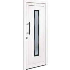 Matériaux De Construction-vidaXL Porte d'entrée 88x200 cm PVC Blanc