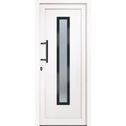 Matériaux De Construction-vidaXL Porte d'entrée 88x200 cm PVC Blanc