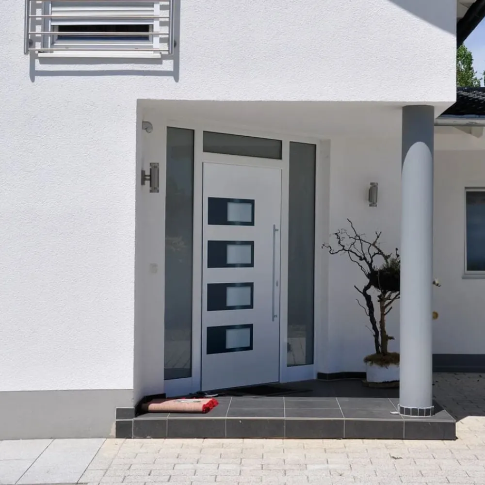 Matériaux De Construction-vidaXL Porte d'entrée 100x200 cm Aluminium et PVC Blanc
